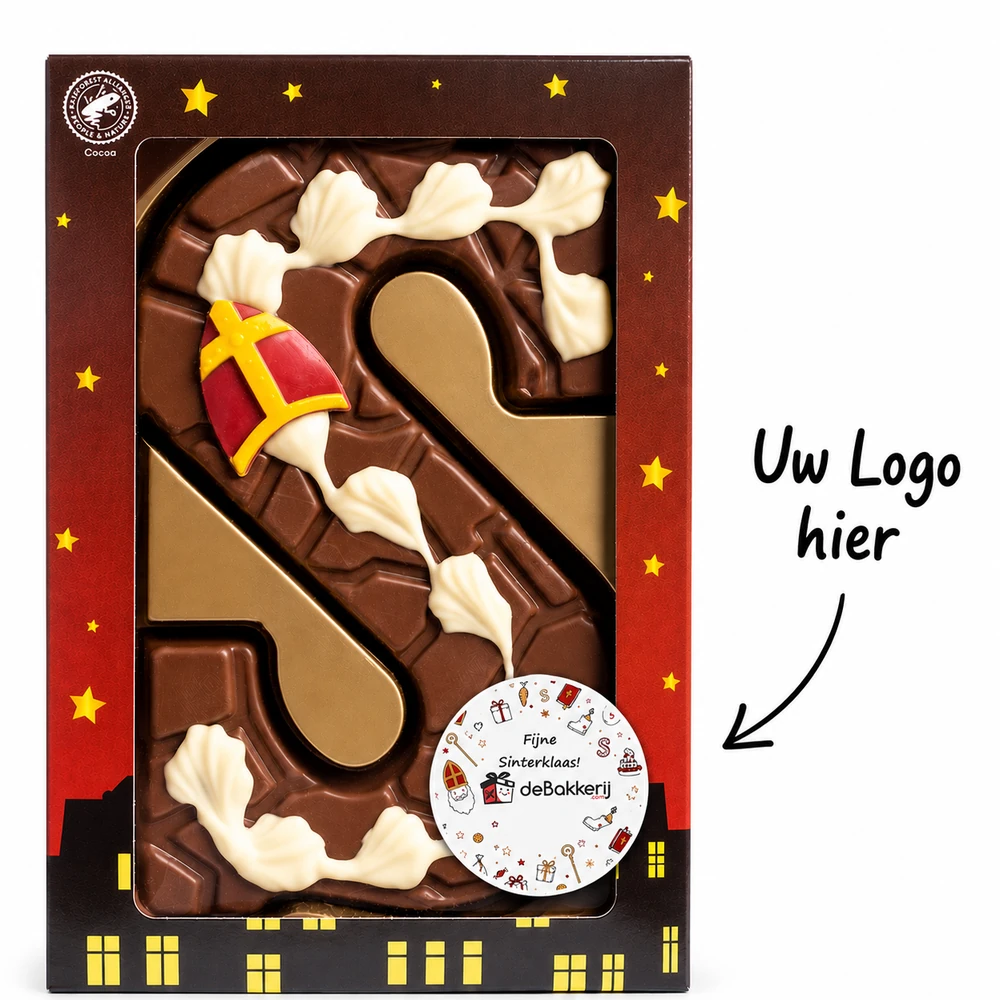 Chocolade Letter S 200 gram met eigen logo