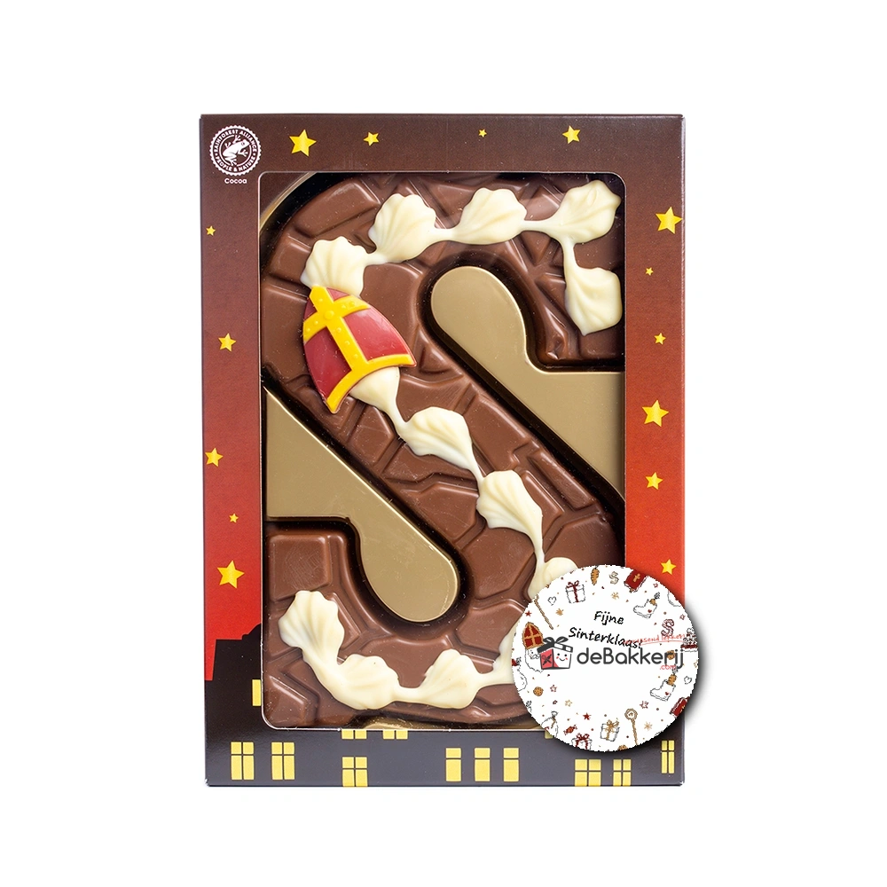 Chocolade Letter S 200 gram met eigen logo